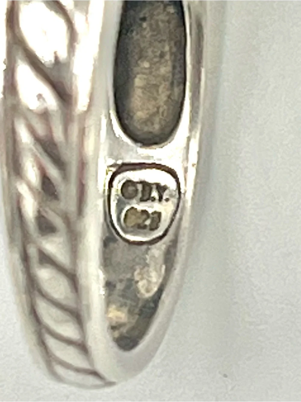 David Yurman Smoky Quartz Cushion-Cut with Diamond Sterling Silver Ring - size 6